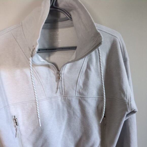 Old Navy Dynamic Fleece Half-Zip Sweatshirt Light Grey Size Medium - Picture 5 of 7